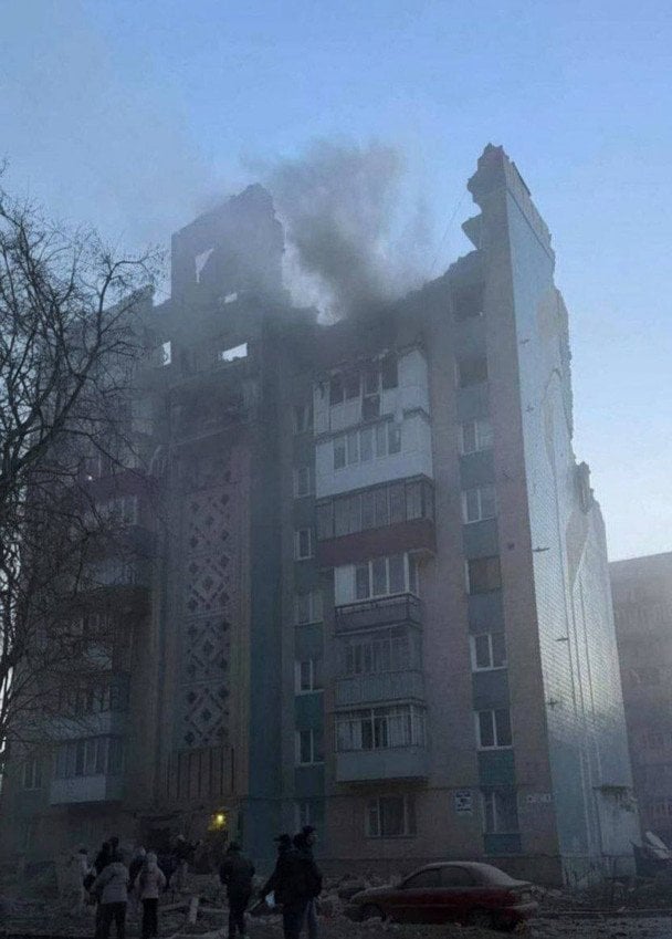 Пошкоджений будинок у Тернополі. Фото: Телеграм-канал Оперативний ✙ УКР.