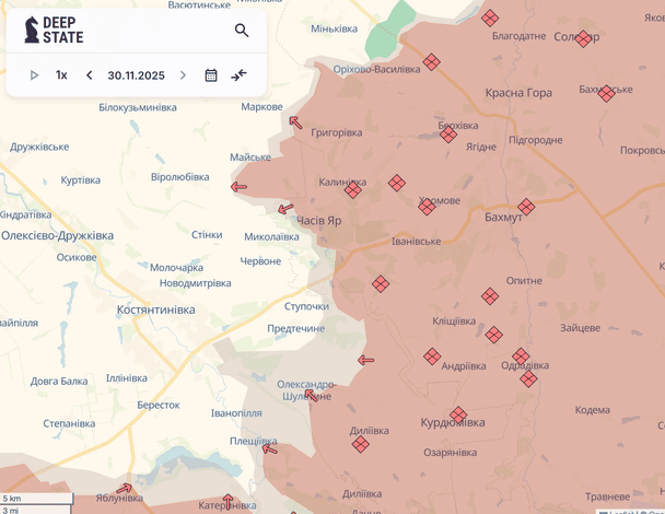 Просування росіян біля Ступочок / © Deepstatemap