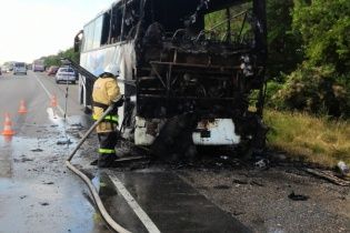 У Криму загорівся автобус із туристами