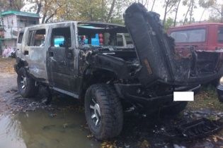У Кременчуці на штрафмайданчику згорів сумнозвісний Hummer