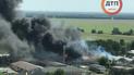 У Броварах під Києвом масштабно спалахнули склади з паливом, у небо здійнявся чорний стовп диму
