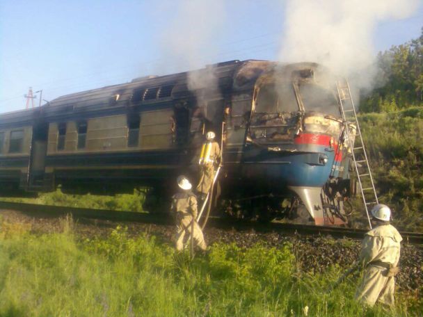 В Винницкой области загорелся дизель-поезд
