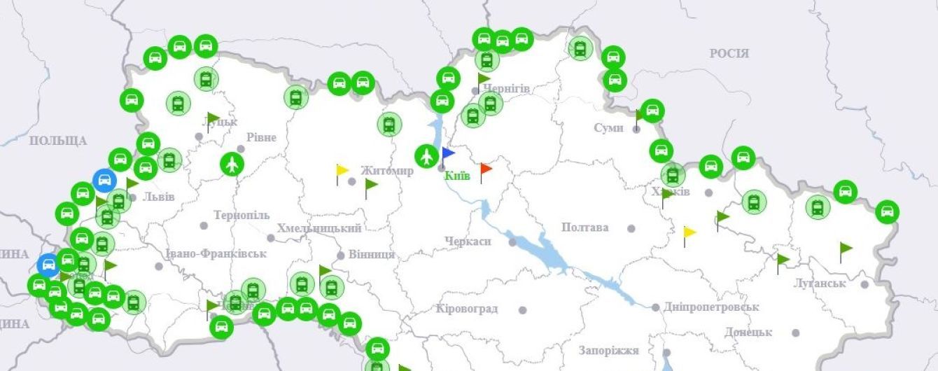 Українські прикордонники показали на мапі завантаженість на межі з ЄС у день безвізу