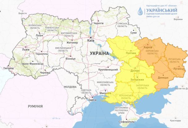 Попередження про заморозки. / © Укргідрометцентр