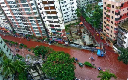 По улицам столицы Бангладеша течет река из крови и дождевой воды