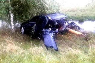 На Закарпатье авто разорвало пополам от удара об дерево
