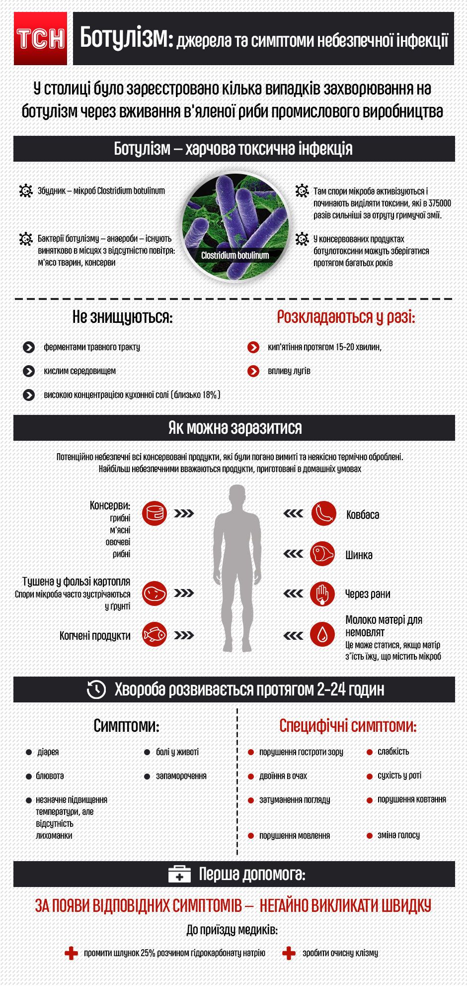 ботулізм, інфографіка