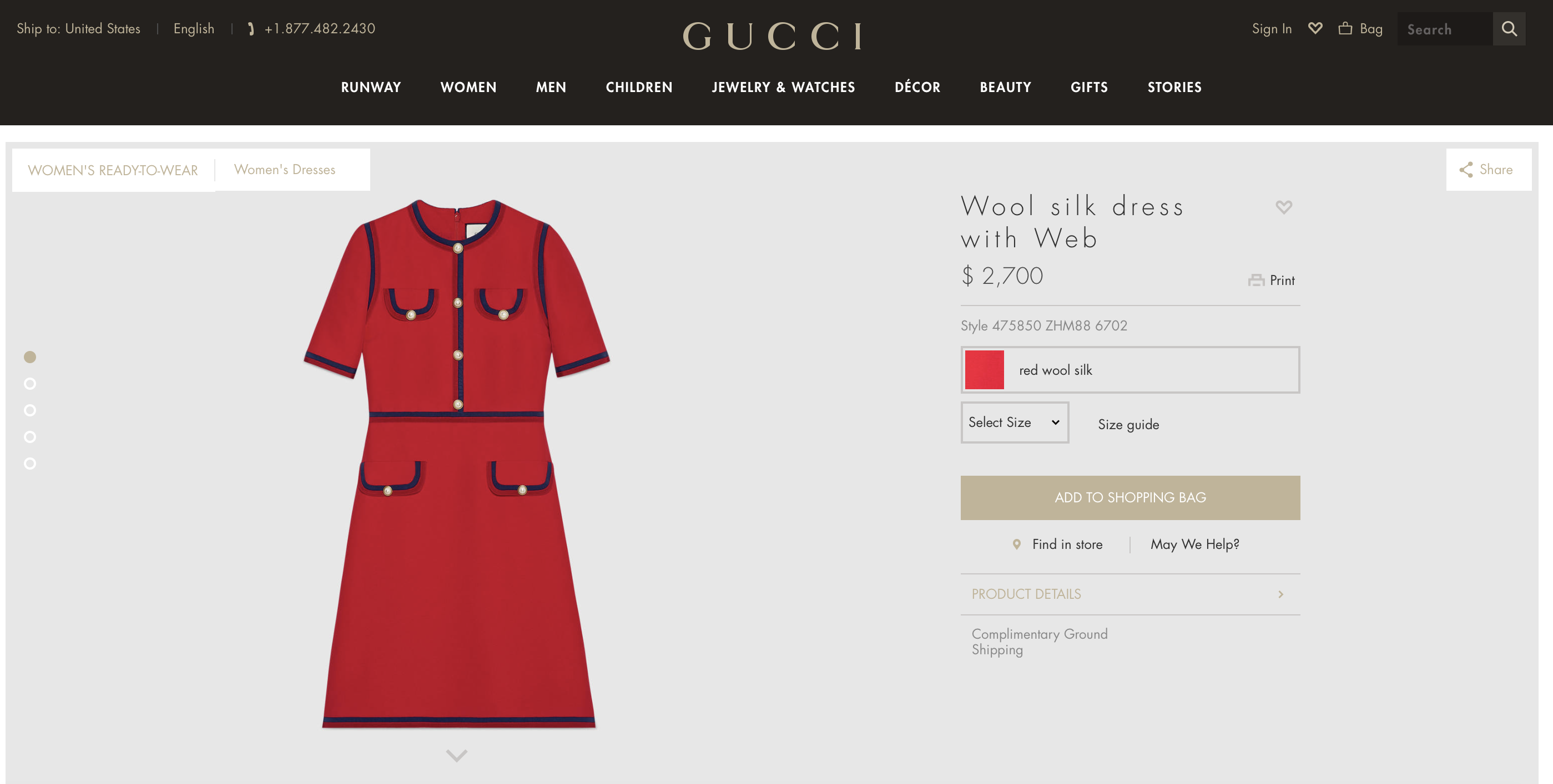Платье Gucci