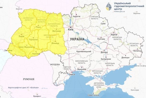 Попередження про небезпечні та стихійні метеорологічні явища 27 квітня. / © Укргідрометцентр