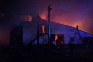 На Київщині вночі масштабно палав цех із виробництва пелетів