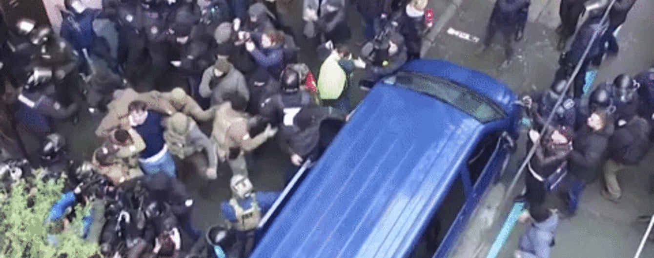 Как в Киеве задерживали Саакашвили. Эксклюзивное видео с дрона