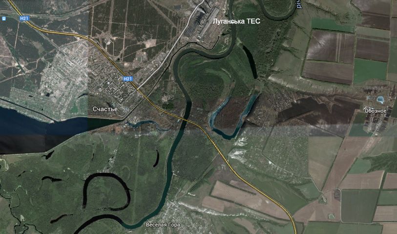 Луганська ТЕС мапа
