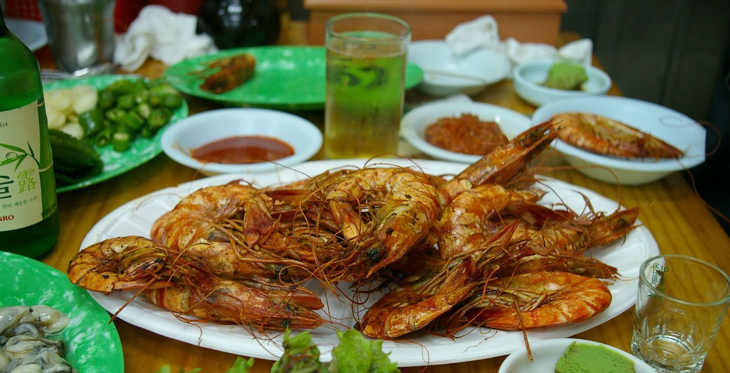 Морепродукти, креветки, страва з морепродуктів