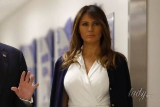 В белоснежном платье и на лубутенах: новый образ Мелании Трамп