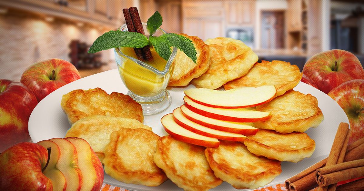 Изумительные оладьи с яблоками