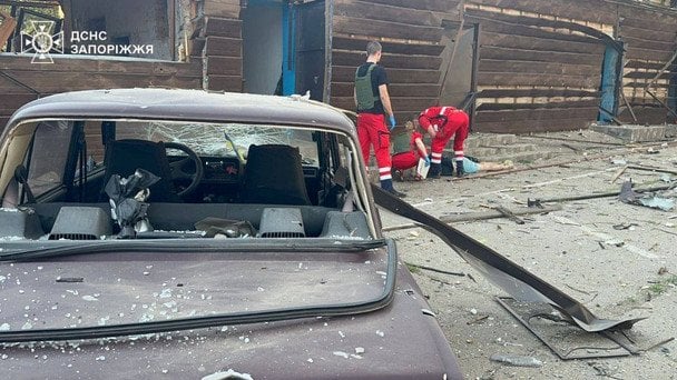 The aftermath of the strike on Zaporizhzhia