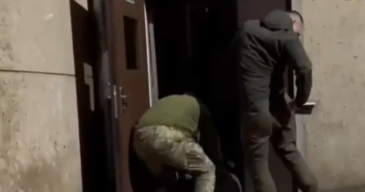 Мужчину силой затягивают в военкомат во Львове