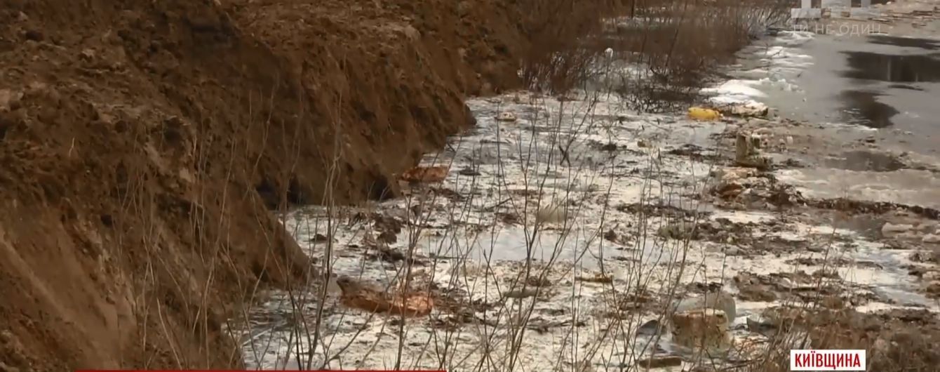 Под Киевом ядовитая вода со свалки попала в реку, что впадает в Днепр