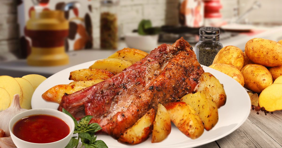 Вкуснейшие свиные ребра в духовке