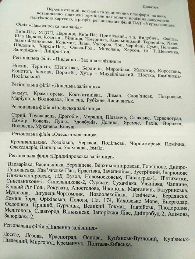 Укрзалізниця обладнала 143 станції терміналами
