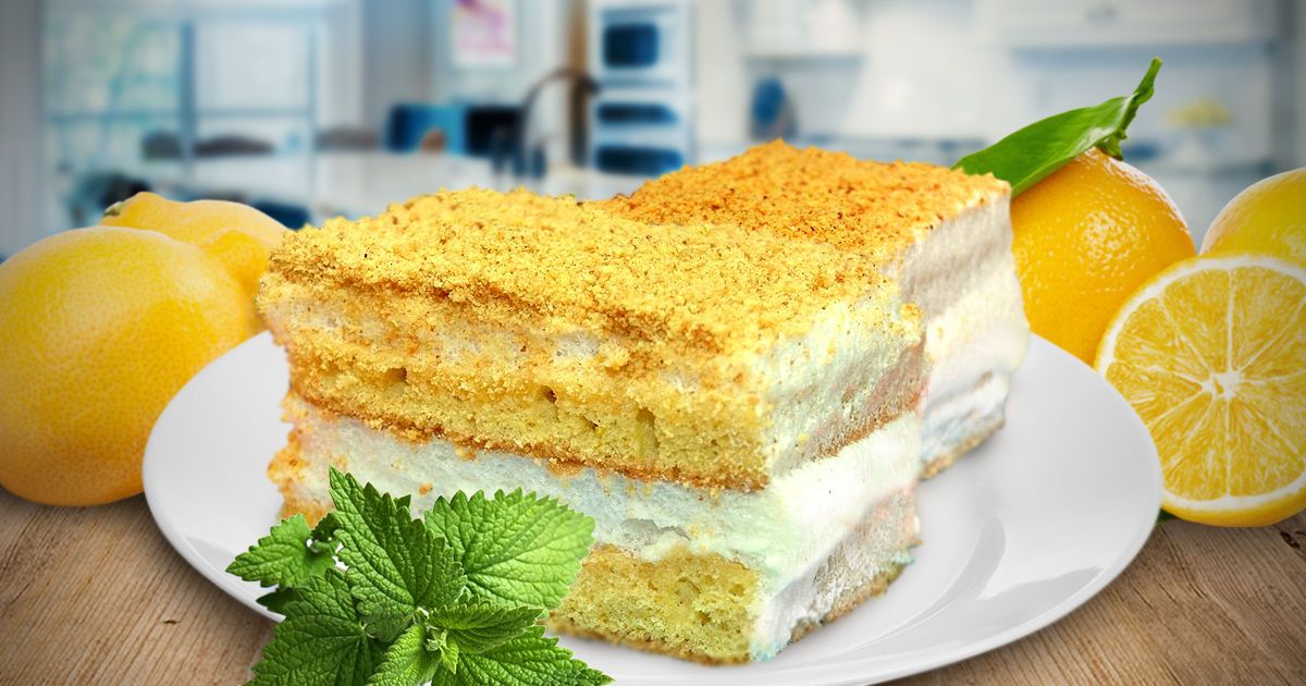 Домашнее лимонное пирожное