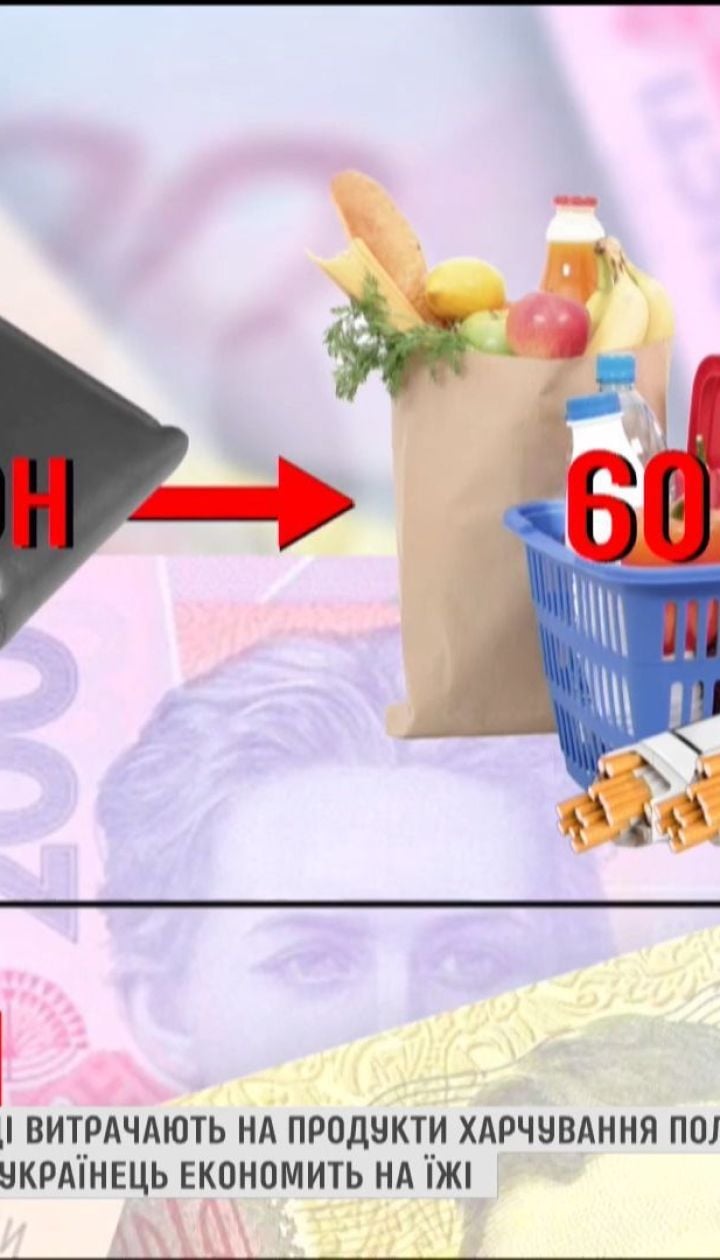 Украинцы тратят на продукты питания половину своей заработной платы
