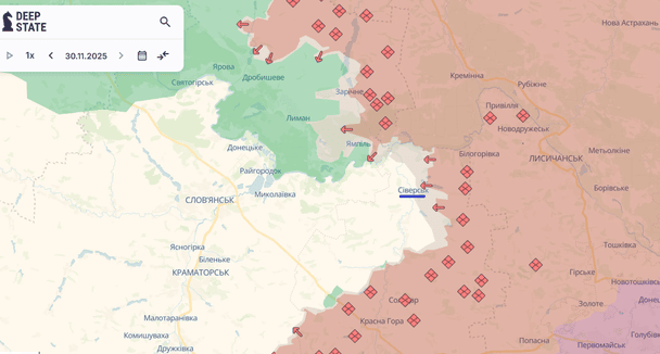 Сіверськ на карті / © Deepstatemap