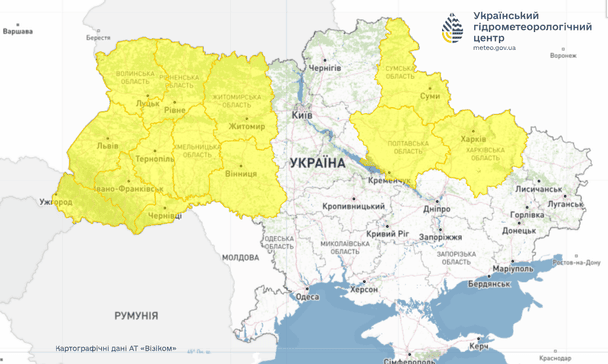 Метеорологические предупреждения о заморозках 14 октября / © Укргидрометцентр
