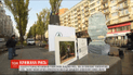 В Киеве установили ледовую скульптуру рыси