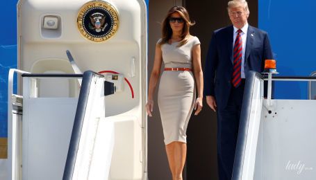 Эффектный выход: Мелания Трамп прилетела в Великобританию