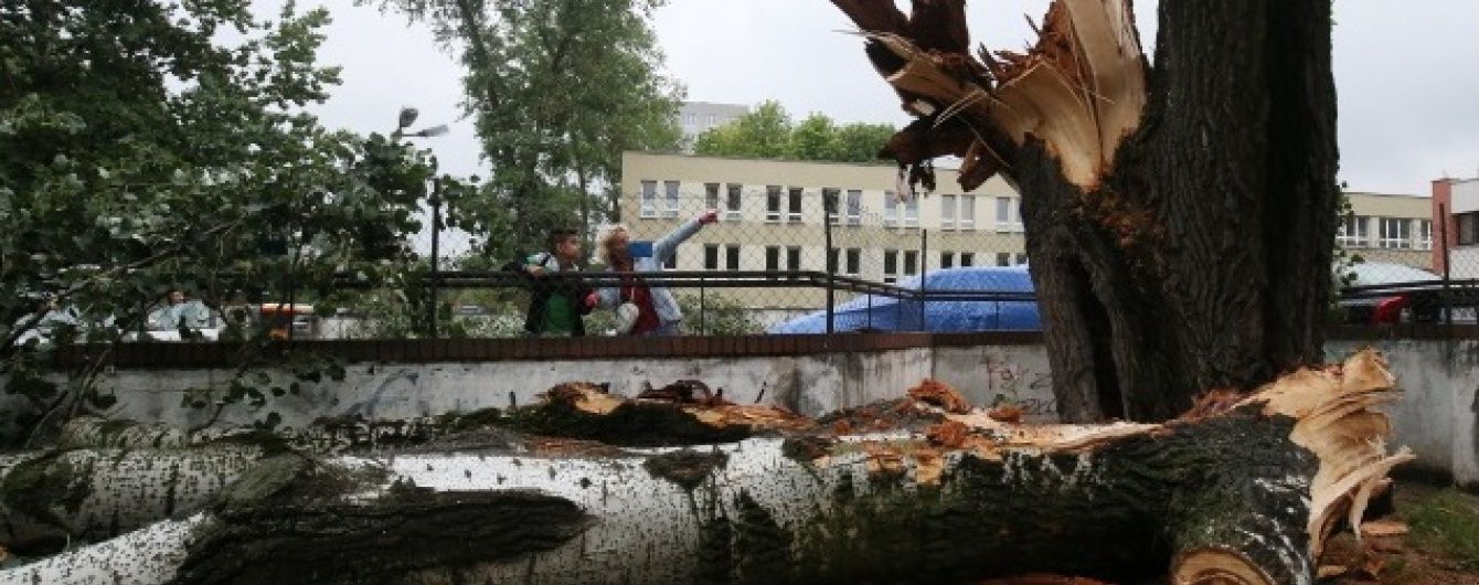 Поранені люди та поламані дерева: Польщу атакували руйнівні буревії