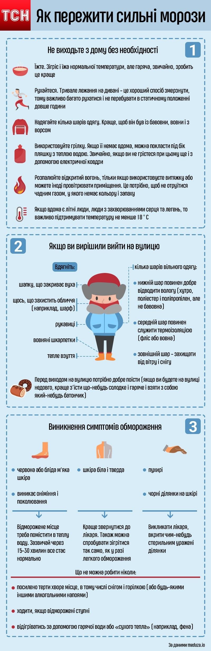 Як пережити сильні морози, інфографіка