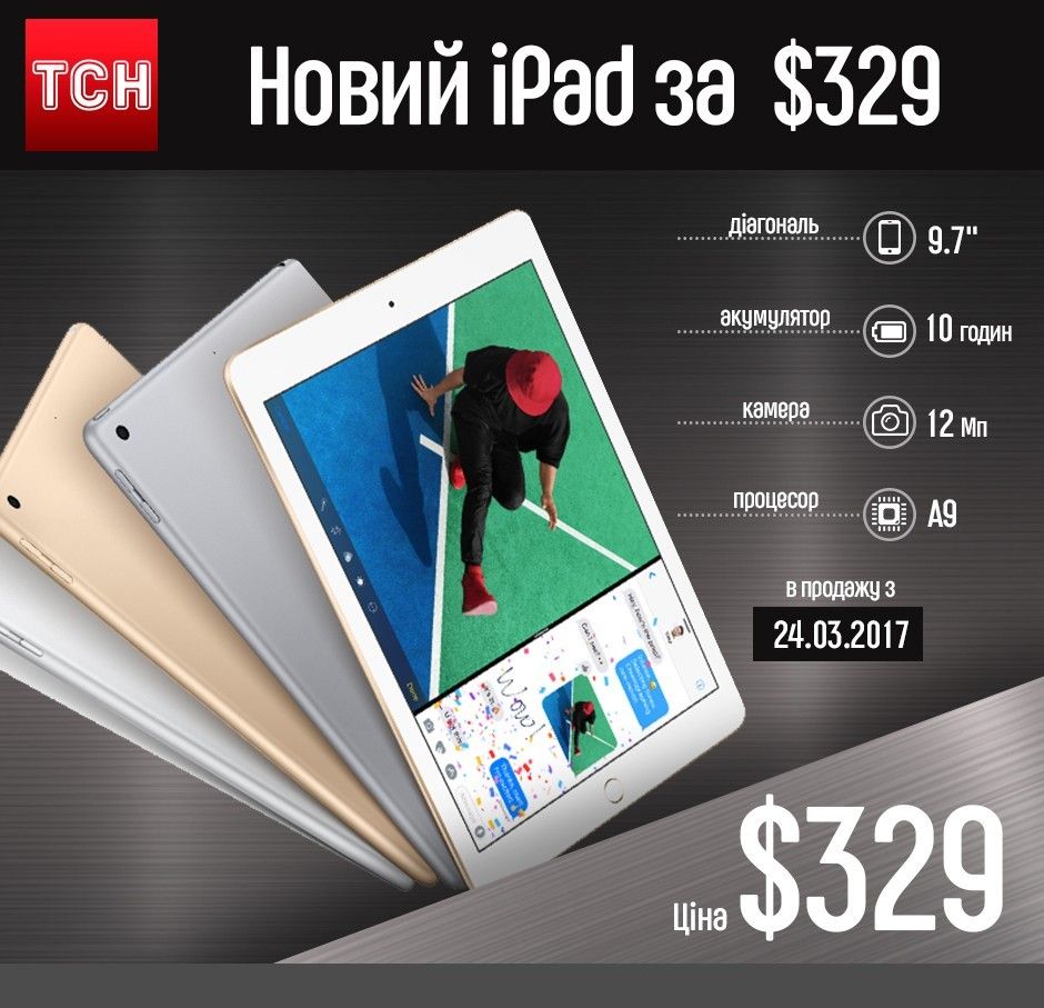 Новий IPad за 329 доларів. Інфографіка
