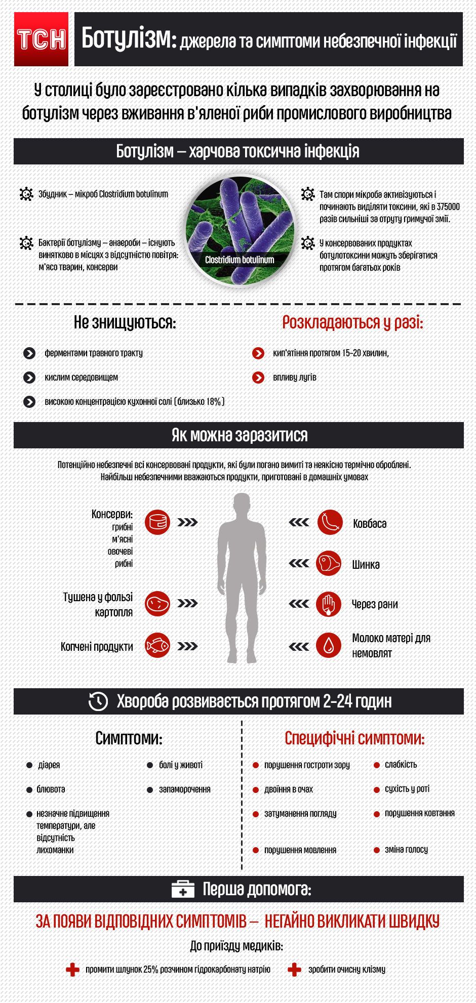 ботулізм, інфографіка