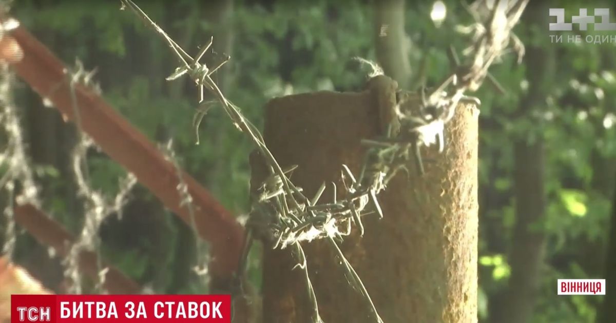 У Вінниці обурені свавіллям власників котеджів люди знесли паркани біля озера та лісу