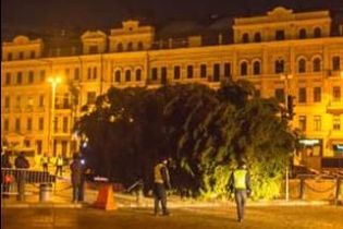 У столиці почали встановлювати різдвяну ялинку