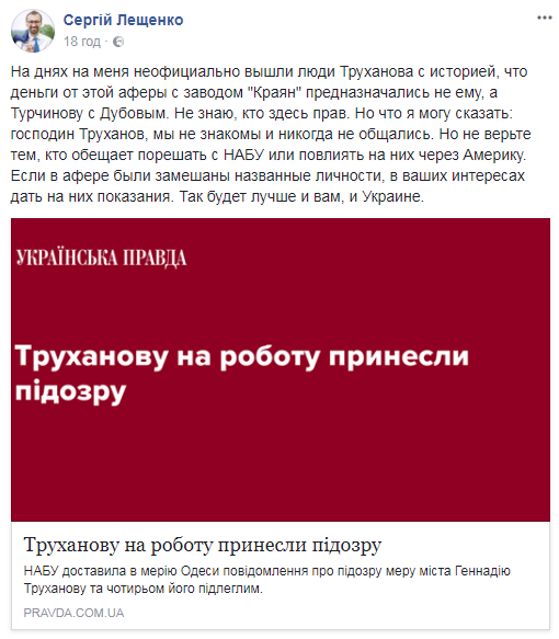 Публікація Лещенка