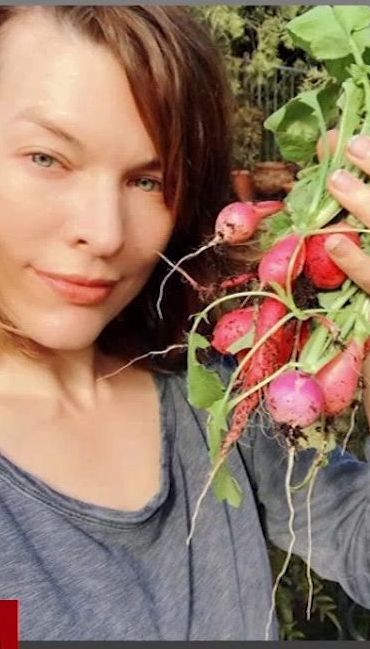 Мила Йовович похвасталась собственным урожаем редиски