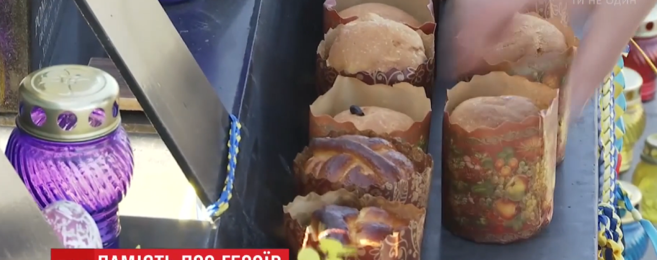 На Аллею "Небесной сотни" принесли больше сотни куличей