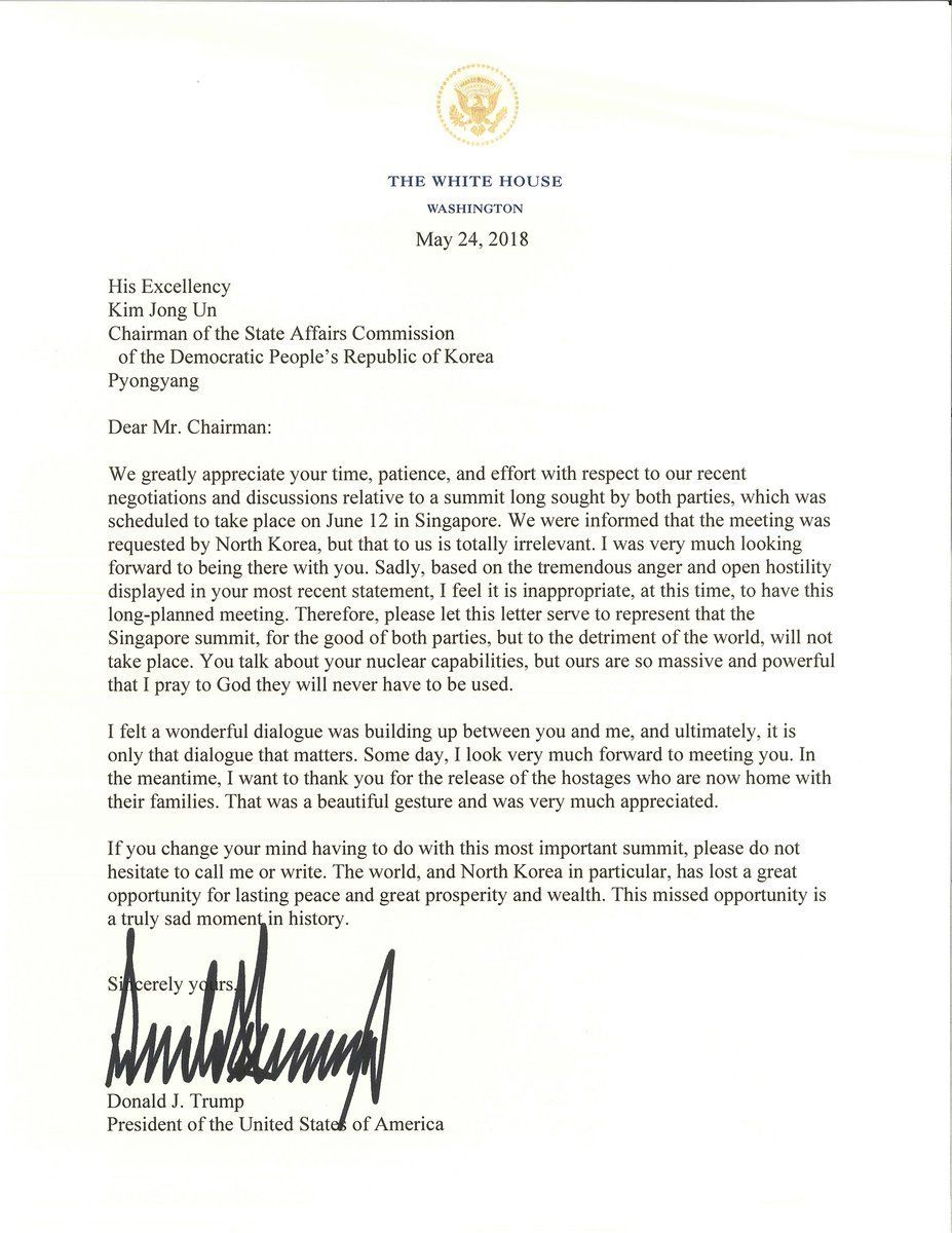 Лист Трампа до Кіма