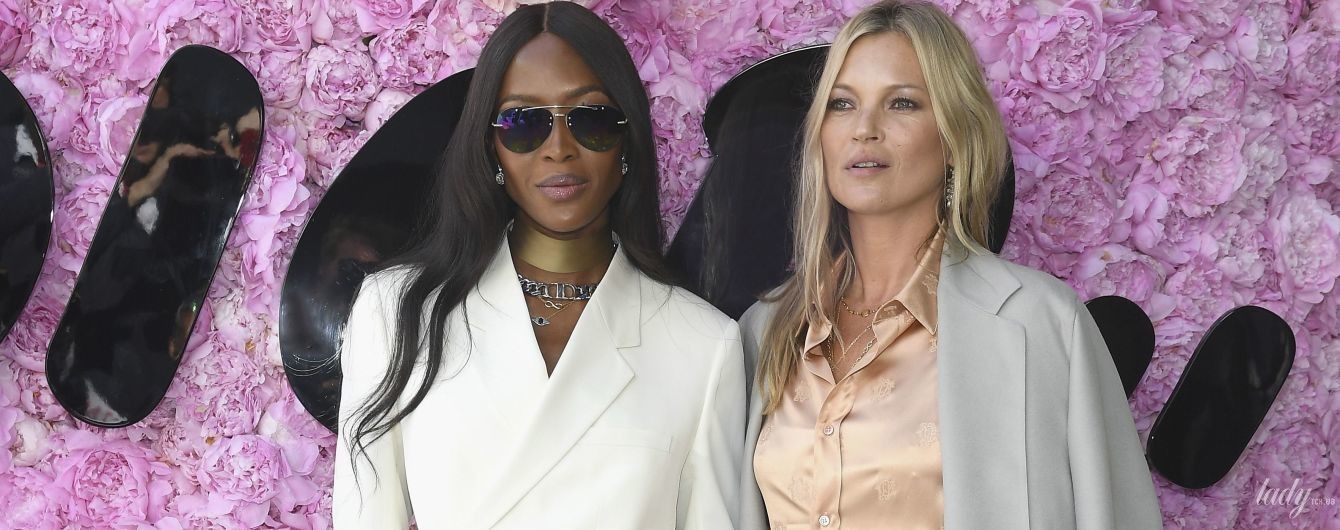 Стильные подруги: Кейт Мосс и Наоми Кэмпбелл на показе Dior в Париже