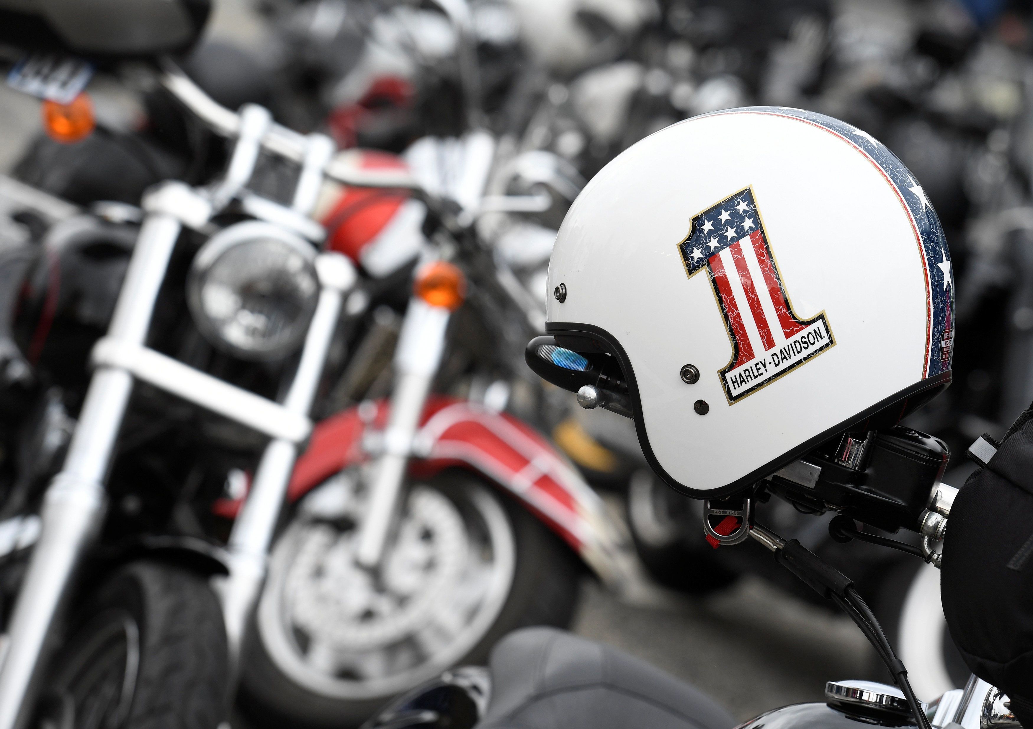 мотоцыклы Harley-Davidson, флаг США, прапор_1