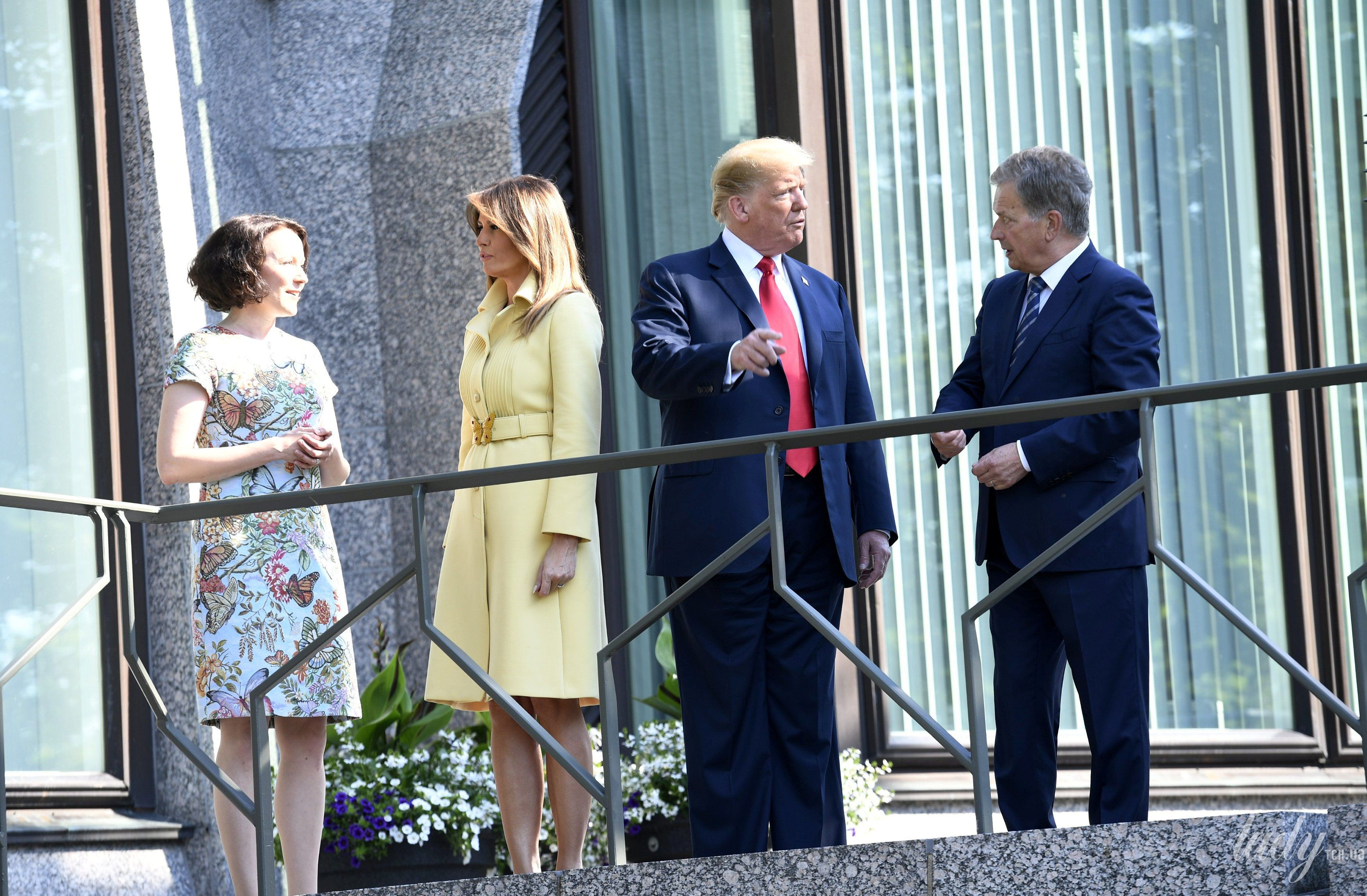 Дональд Трамп, первая леди Мелания Трамп, президент Финляндии Саули Ниинисто, его жена Дженни Хаукио_1