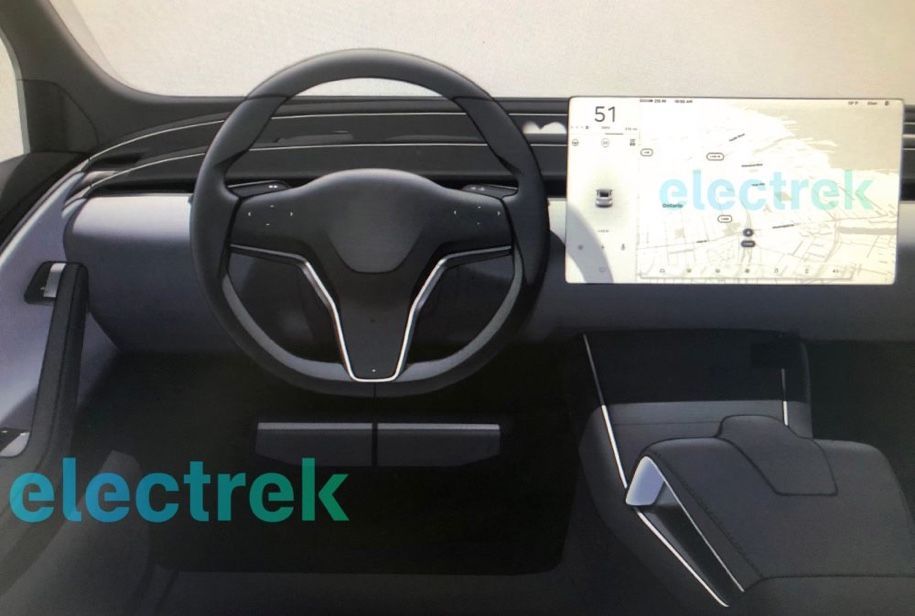 Tesla, інтер`єр, интерьер