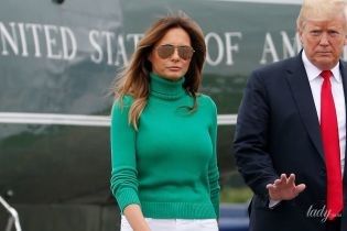 В белых джинсах и без каблуков: стильный образ Мелании Трамп