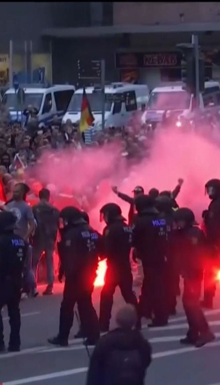   In Germany right-wing extremists confronted with leftist forces are wounded 