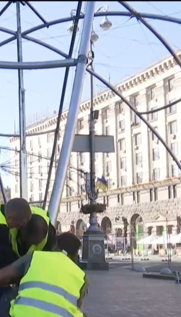 На Крещатике идут последние приготовления к масштабному марафону