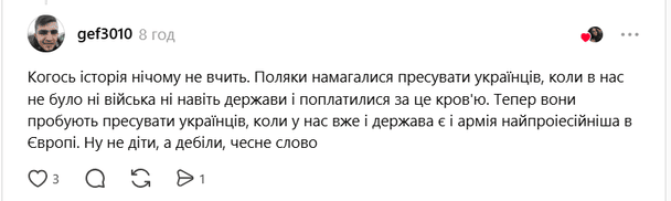 Реакція українців в соцмережах на позицію Польщі щодо вступу України до ЄС / © скриншот