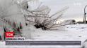 Новости мира: на озерах в США сильные морозы образовали удивительные пейзажи