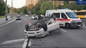 Автомобиль после столкновения перевернулся на крышу: в Киеве пьяный водитель устроил ДТП